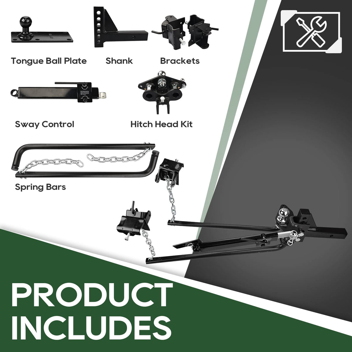 1000lb Weight Distribution Hitch Kit with Sway Control R2540