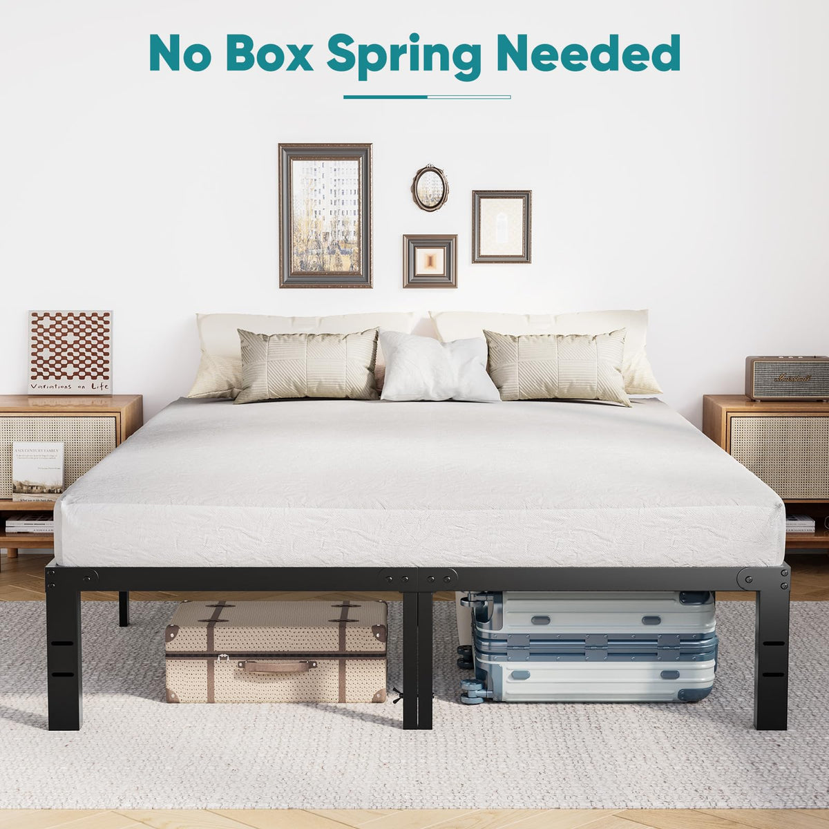 Queen 18 Inch Metal Platform Bed Frame X437050