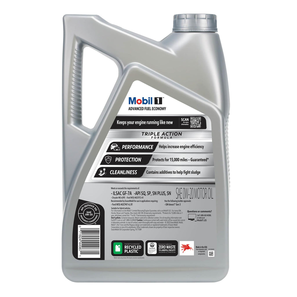 Full Synthetic Motor Oil 0W-20 5 Quart F2183