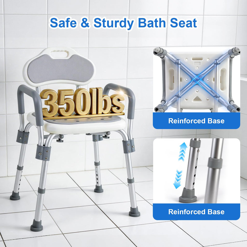 Shower Chair with Padded Armrests and Back M295501