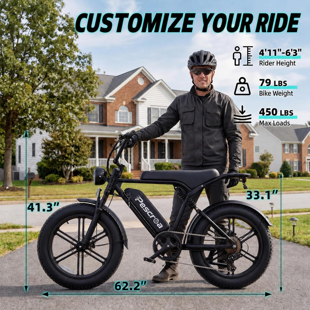 1500W Peak 20" Fat Tire Electric Bike H2436
