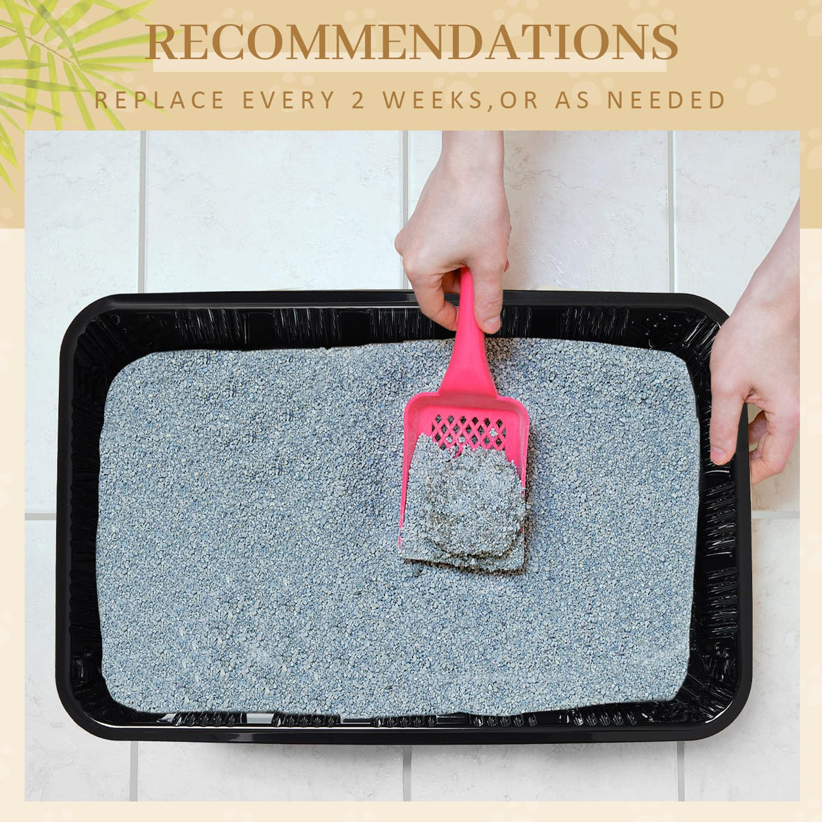 30 Pcs Disposable Plastic Cat Litter Trays 3 Sizes Black H117026