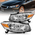 Headlight Assembly Replacement Chrome Housing with Amber Reflector E699