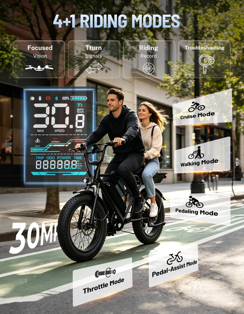 Electric Bike with 48V Removable Battery H9026
