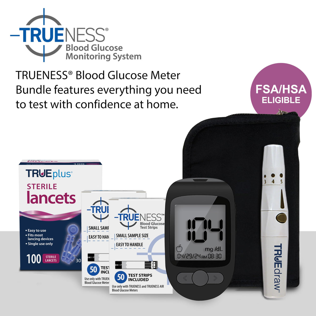 Blood Glucose Meter Kit with Testing Supplies Z481354