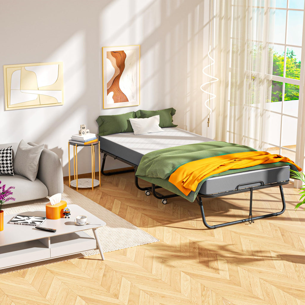 Folding Bed with 5-inch Memory Foam Mattress S568755