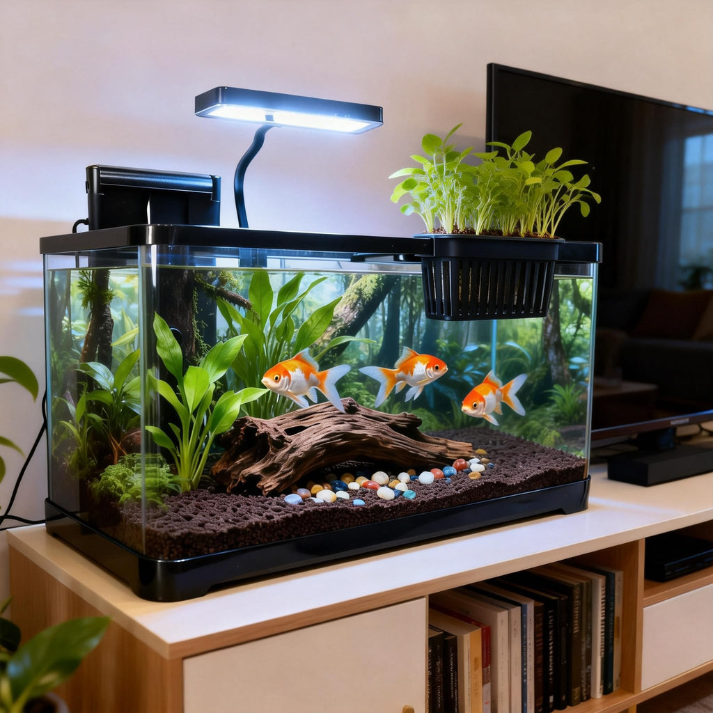 5 Gallon Plastic Aquarium Starter Kit with Filter and LED Light N555