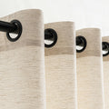 Natural Linen Curtains 90 Inches Long 2 Panels Black Grommets F879189