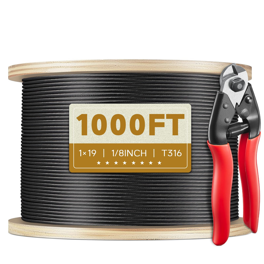 Black 1/8" Stainless Steel Cable J506