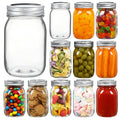 16 oz Clear Glass Mason Jars with Lids and Bands, 12 Pack C6657
