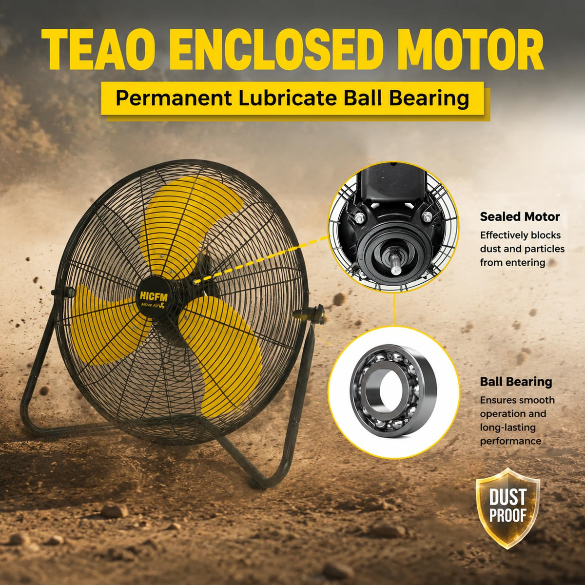 20" 6200 CFM High Velocity Metal Floor Fan A6048