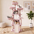 70 Inch Tall Multi-Level Cat Tree Tower with Scratching Posts, Hammock & Perches V963226