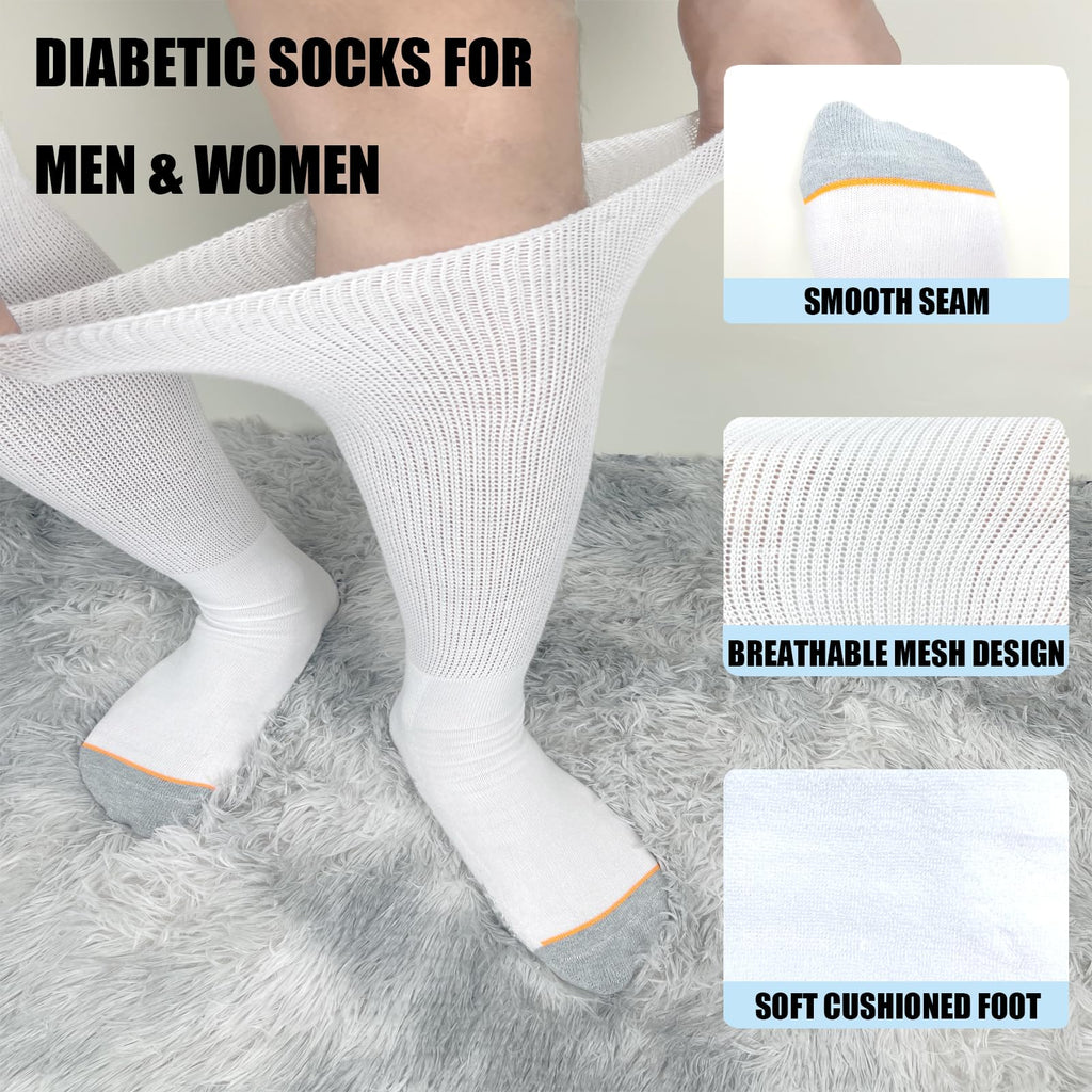 White Walking Boot Socks E849
