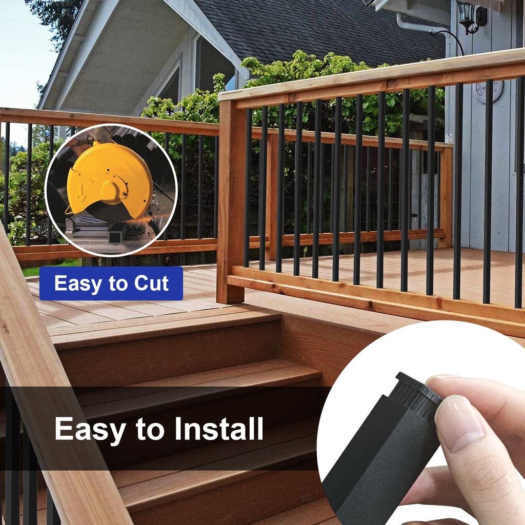 100 Pack 26" Square Black Aluminum Deck Balusters Z42310