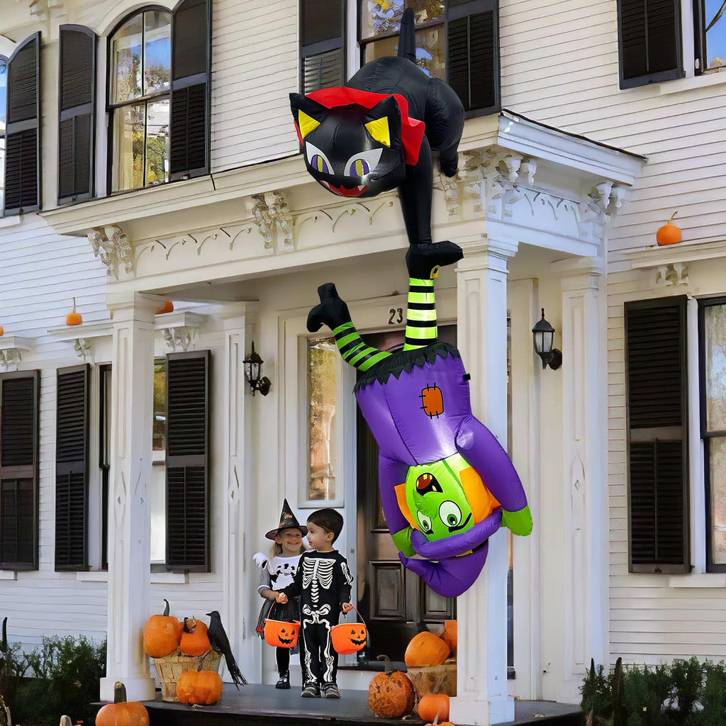 8FT Inflatable Witch Cat Halloween Outdoor Decorations X983
