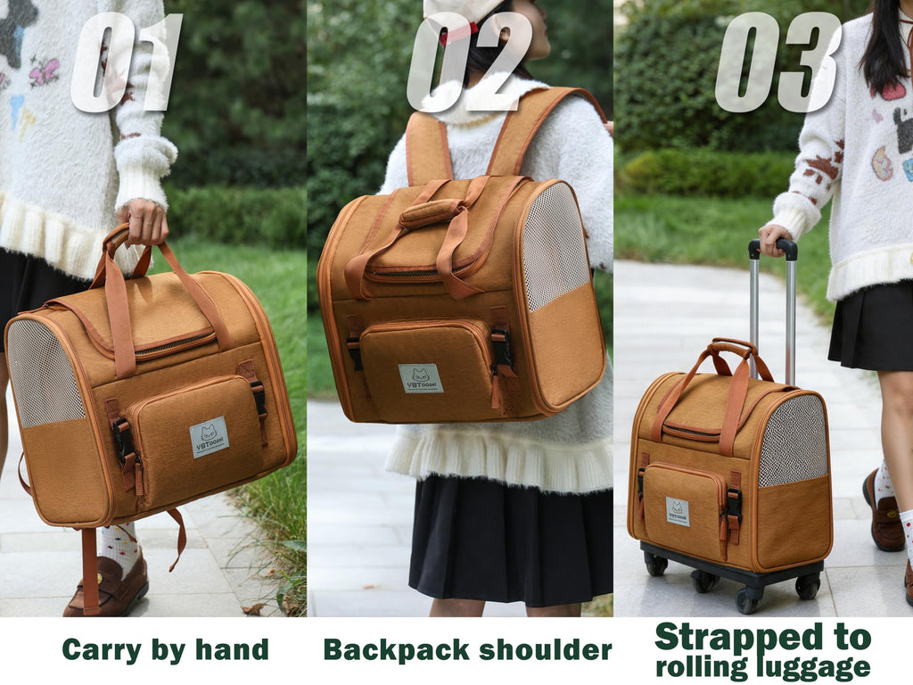 Brown Expandable Cat Backpack K983