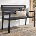 Heavy Duty Steel Outdoor Bench with Armrests J665550