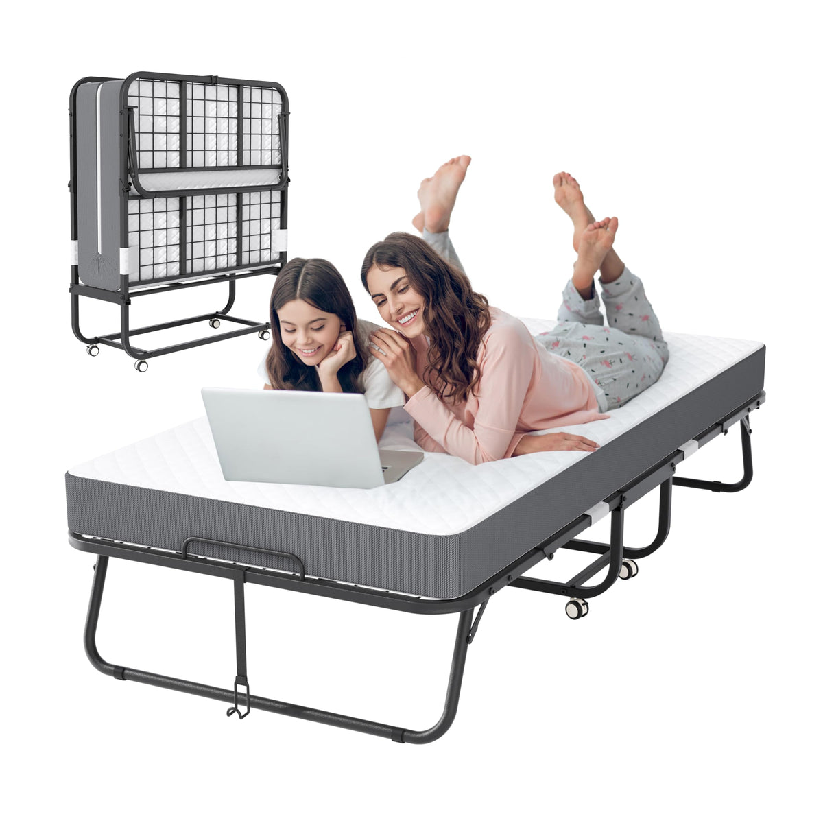 Folding Bed with 5-inch Memory Foam Mattress S568755