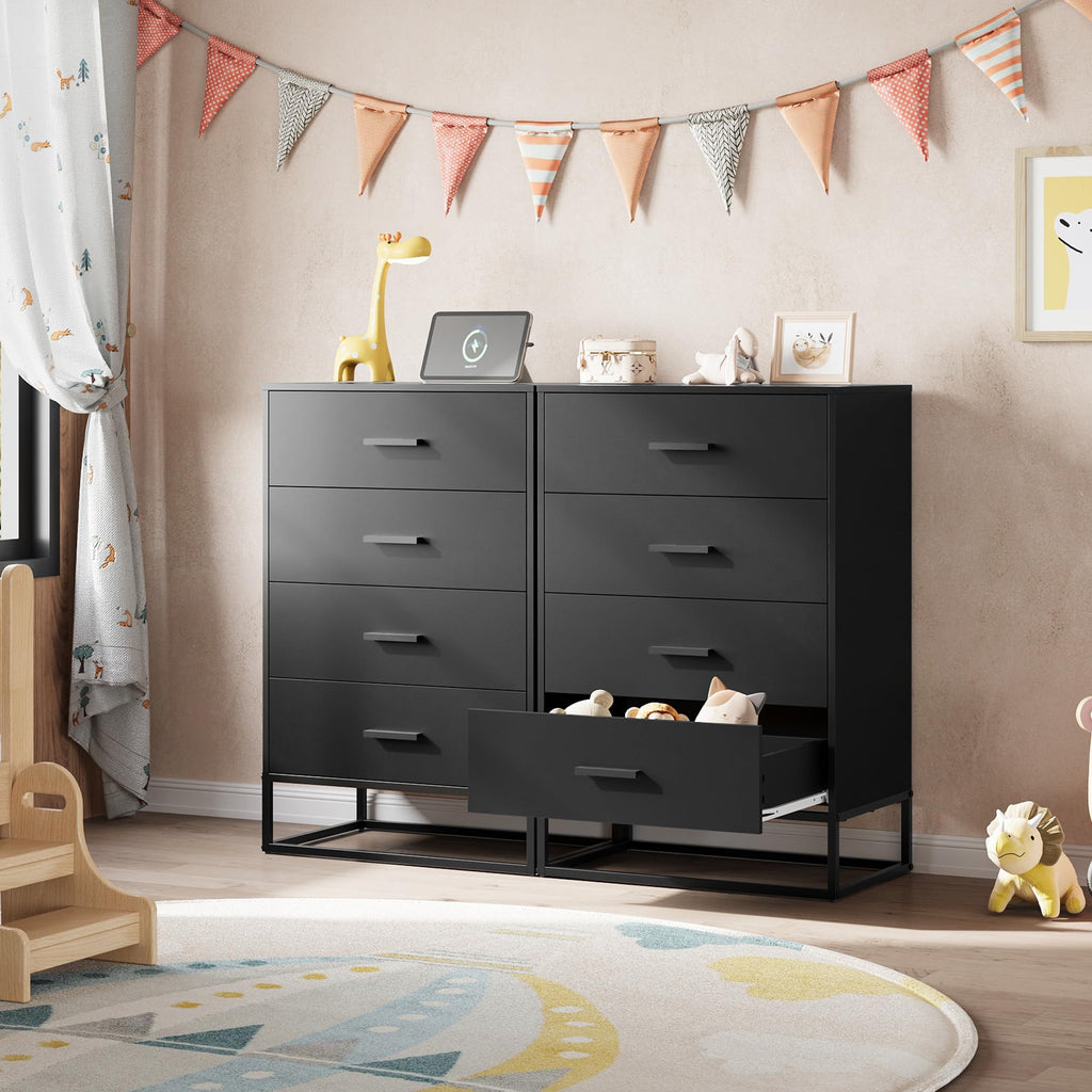 Black 4 Drawer Wooden Dresser S967