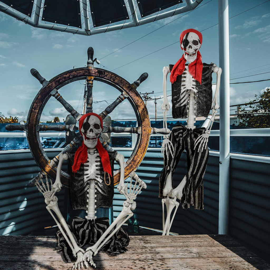Life Size Pirate Skeleton with Movable Joints B714