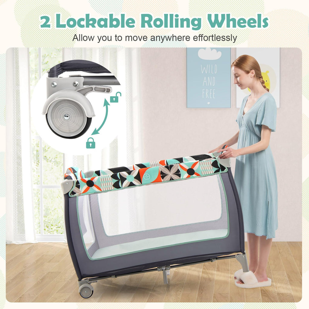 4 in 1 Portable Baby Crib Playpen with Bassinet S542