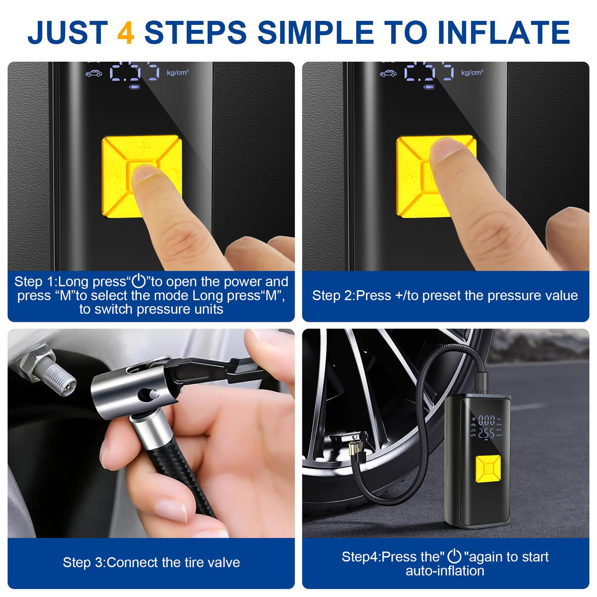 Portable Air Compressor 150 PSI Digital Tire Inflator P2995