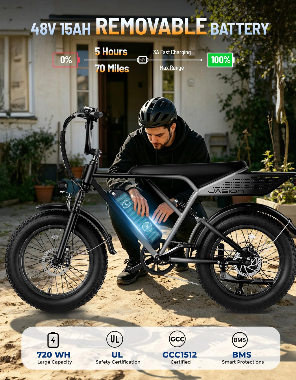 Electric Bike with 48V Removable Battery H9026