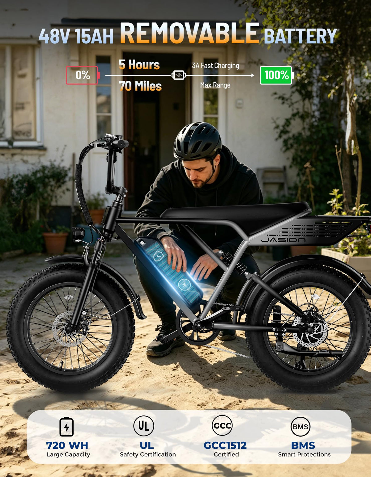 Electric Bike with 48V Removable Battery H9026