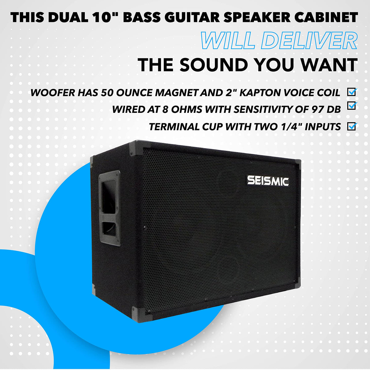 210 Bass Guitar Speaker Cabinet 400 Watts 2x10 D745423