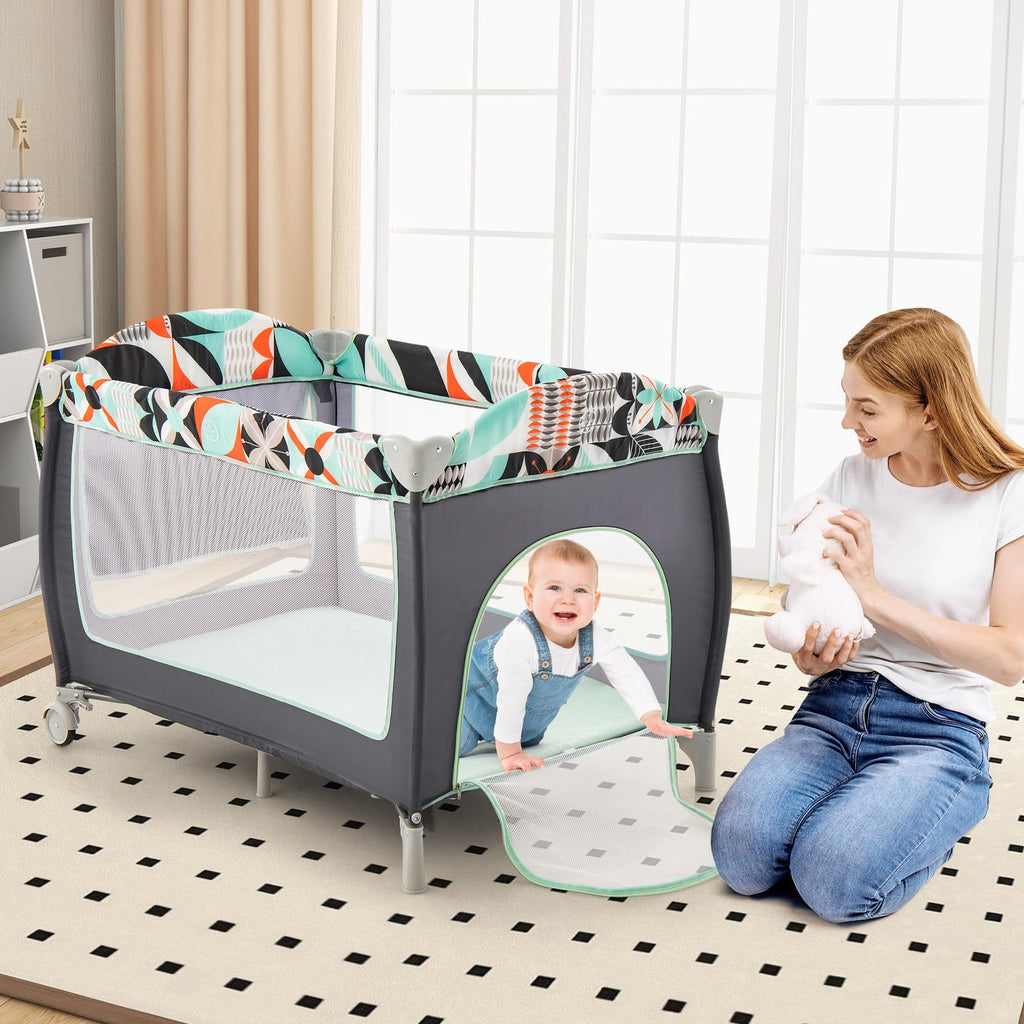4 in 1 Portable Baby Crib Playpen with Bassinet S542