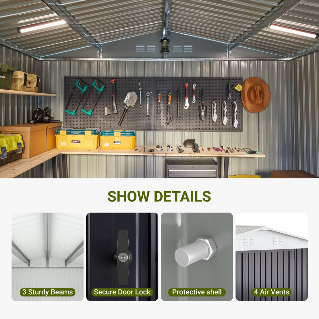 10x14 Outdoor Storage Metal Shed B8712