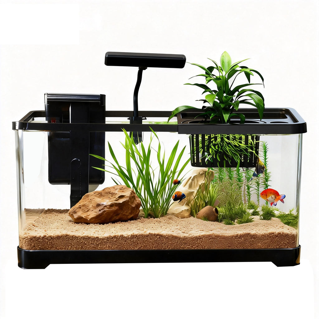 5 Gallon Plastic Aquarium Starter Kit with Filter and LED Light N555