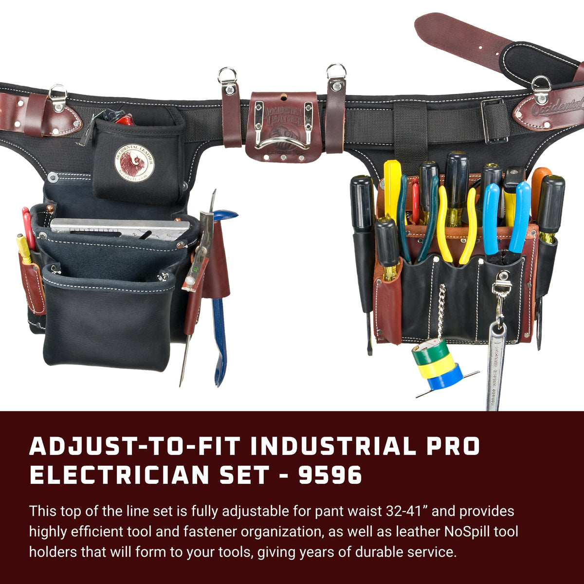 Leather Electrician Tool Set with 31 Pockets V390