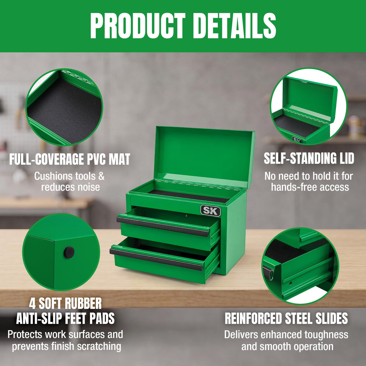 Mini Metal Tool Box with 2 Drawers J320