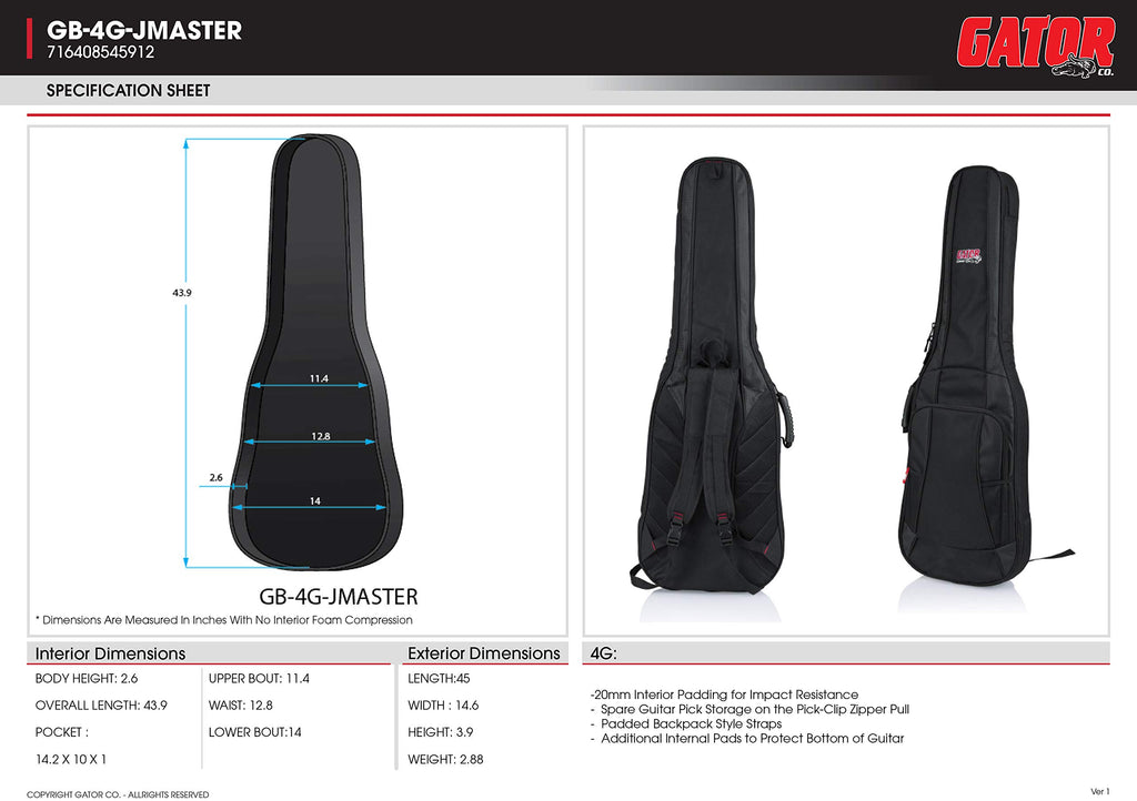 Gig Bag for Electric Guitars with Adjustable Backpack Straps Y388