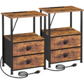 Nightstands Set of 2 with Charging Station V723351