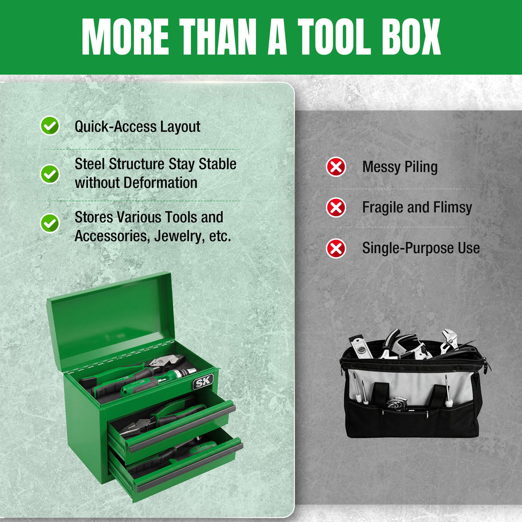 Mini Metal Tool Box with 2 Drawers J320