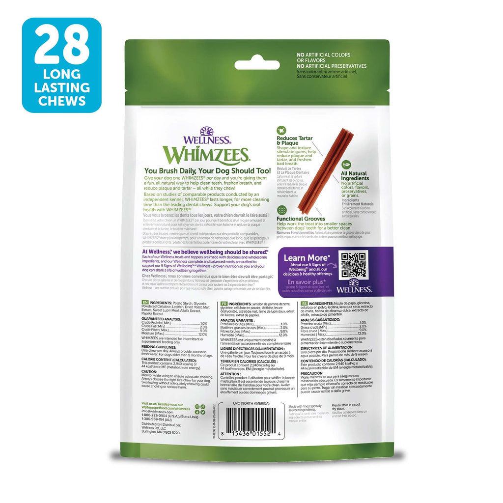 Natural Dog Dental Treat Chews Small Size Sticks 14.81 oz Bag 28 Count O39159