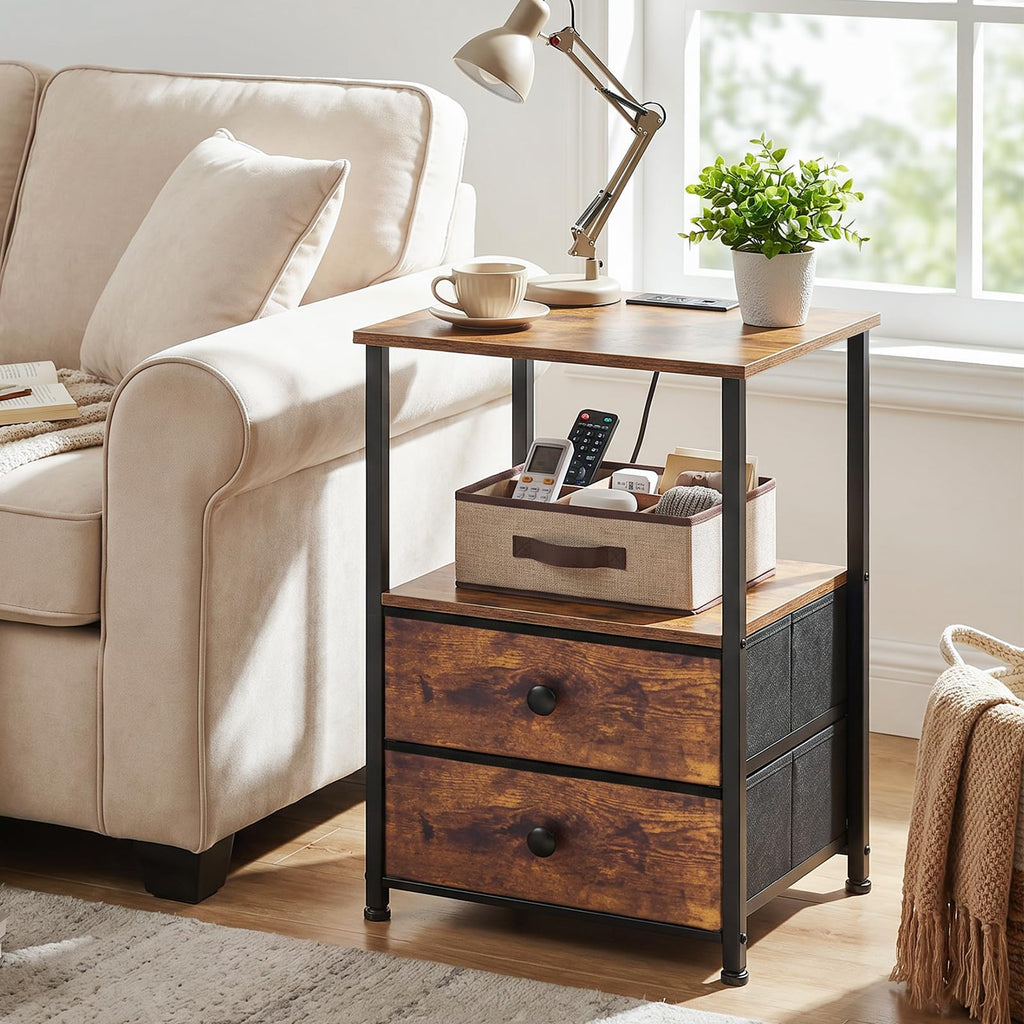 Nightstands Set of 2 with Charging Station V723351