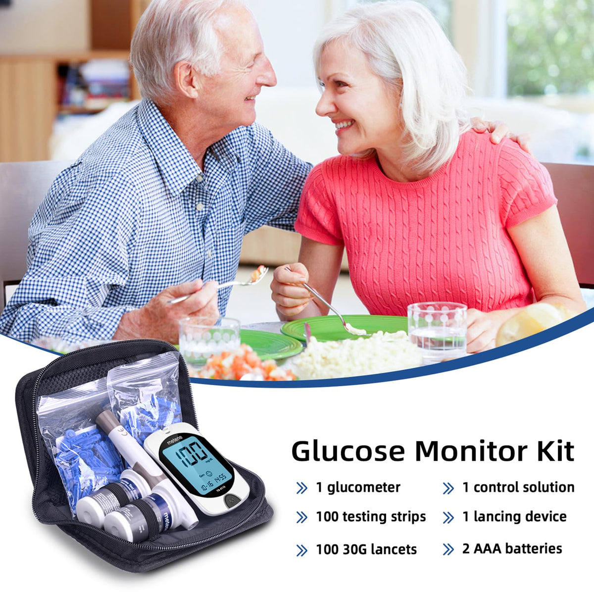 Blood Glucose Monitor Kit & Twist Top Lancets C110