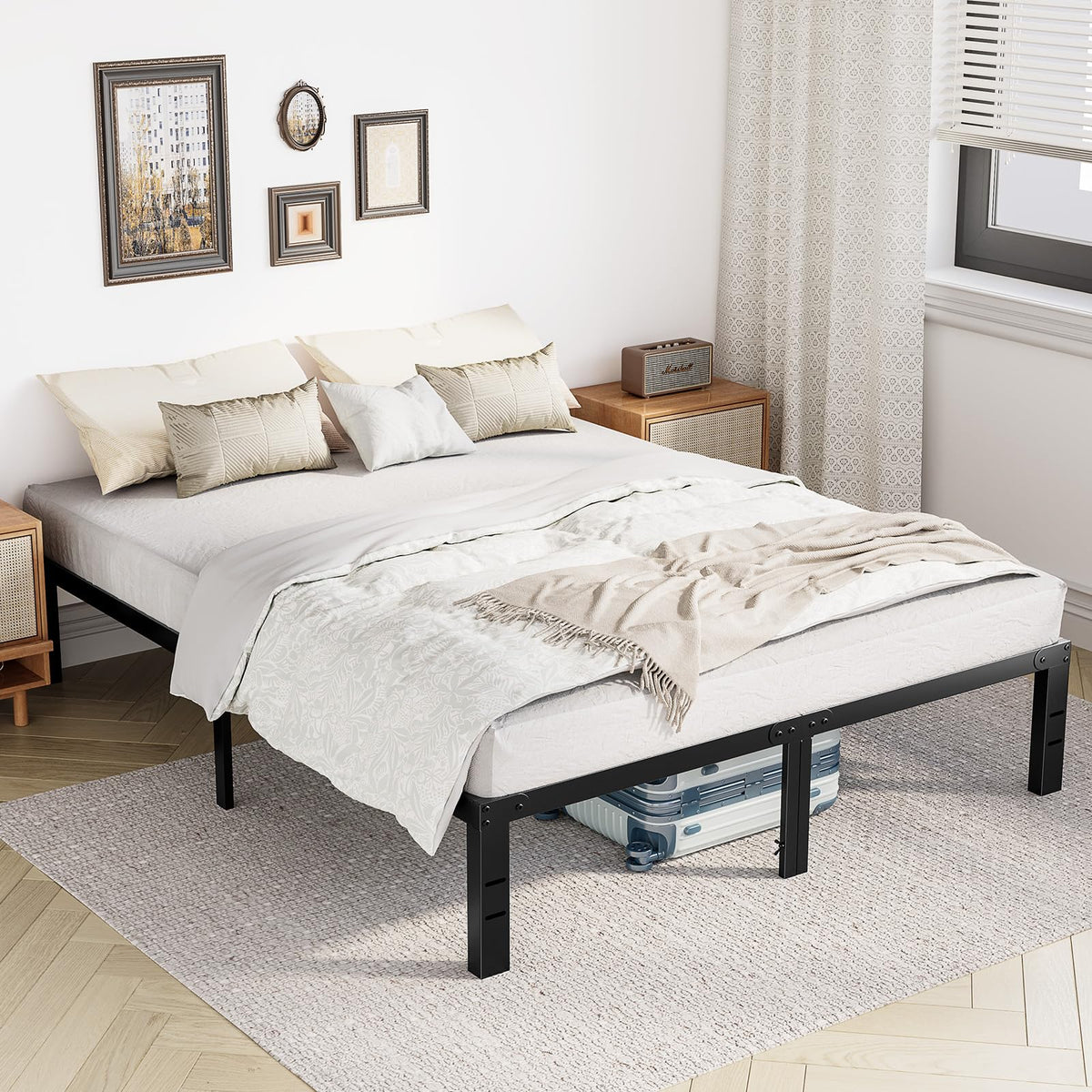 Queen 18 Inch Metal Platform Bed Frame X437050