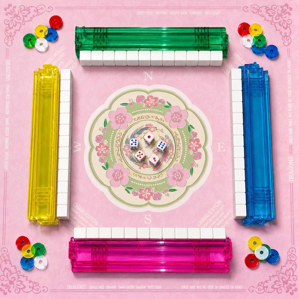 Non-Slip Mahjong Racks with Pushers Set O76087