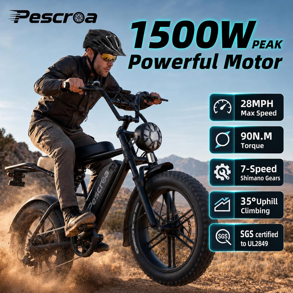 1500W Peak 20" Fat Tire Electric Bike H2436