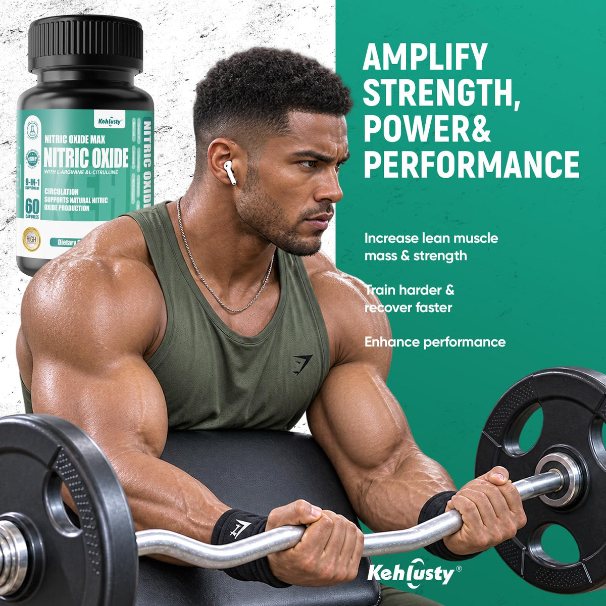 Nitric Oxide Booster Supplements 60 Capsules U71367