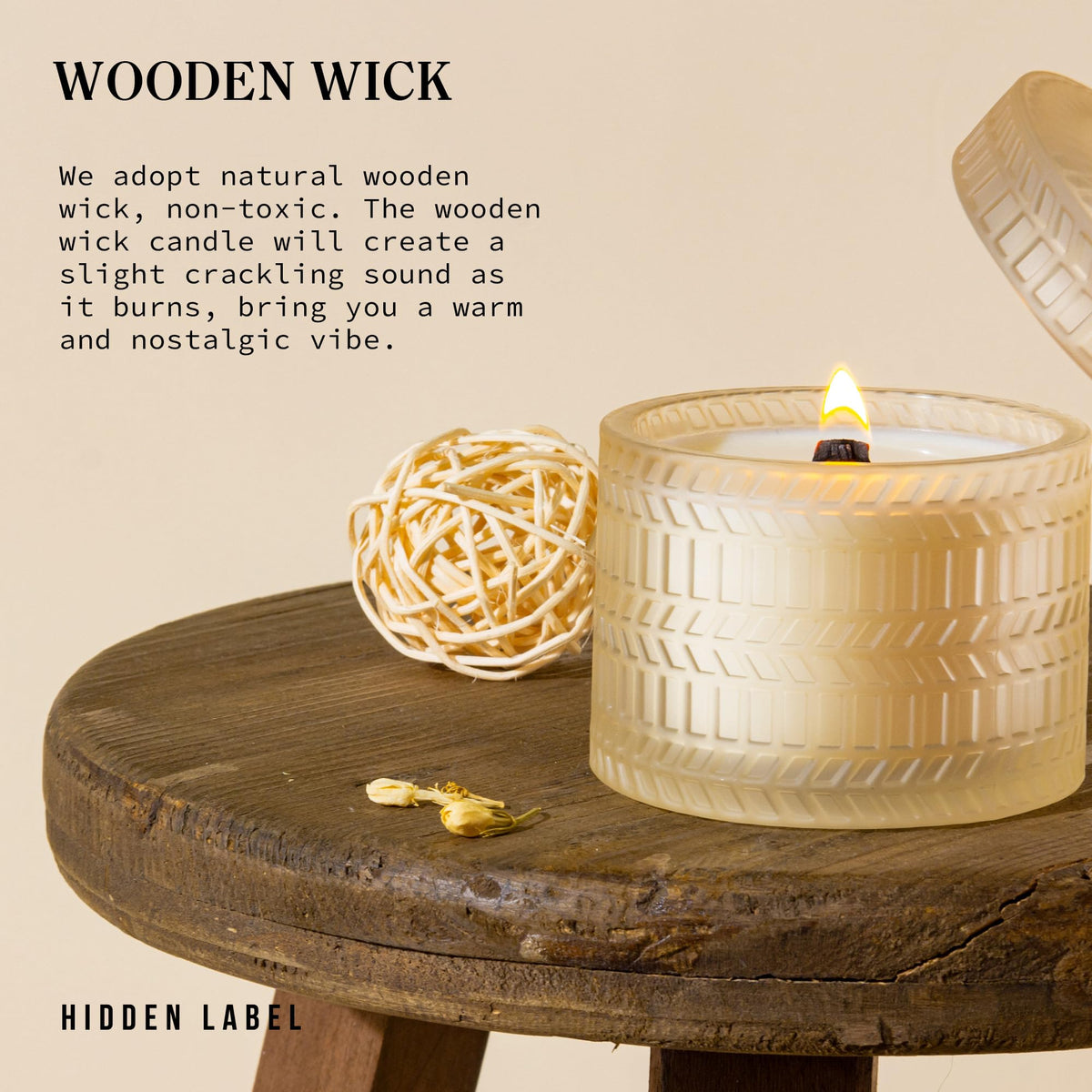 Vanilla Coconut Wood Wick Candle 7.4 oz H602