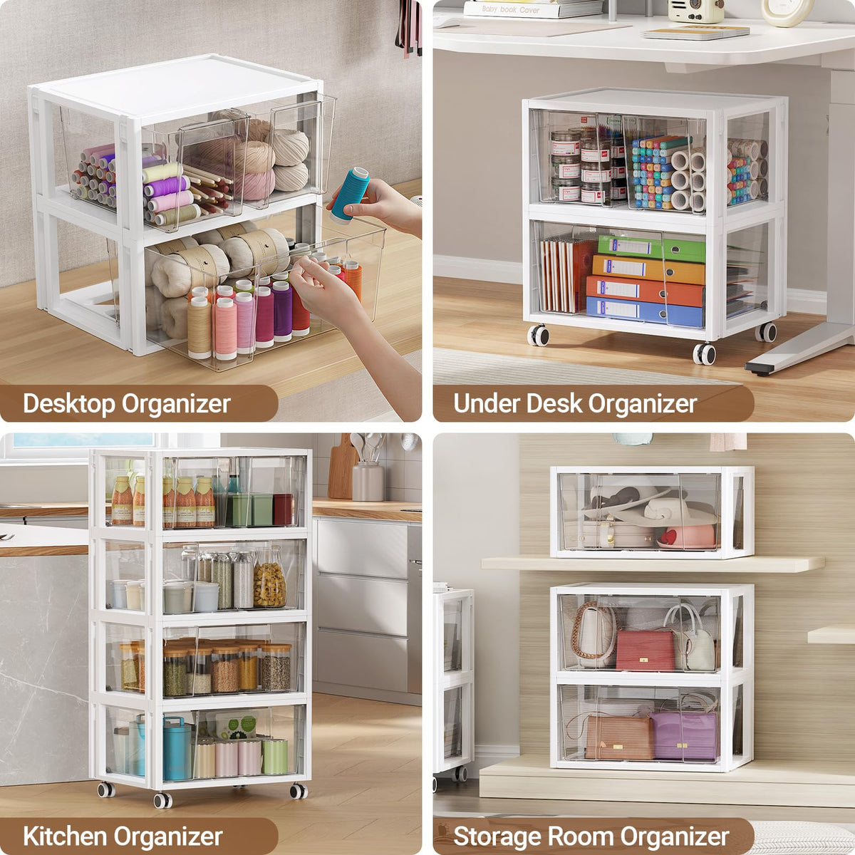 Extra Large 3 Drawer Storage Cart T946