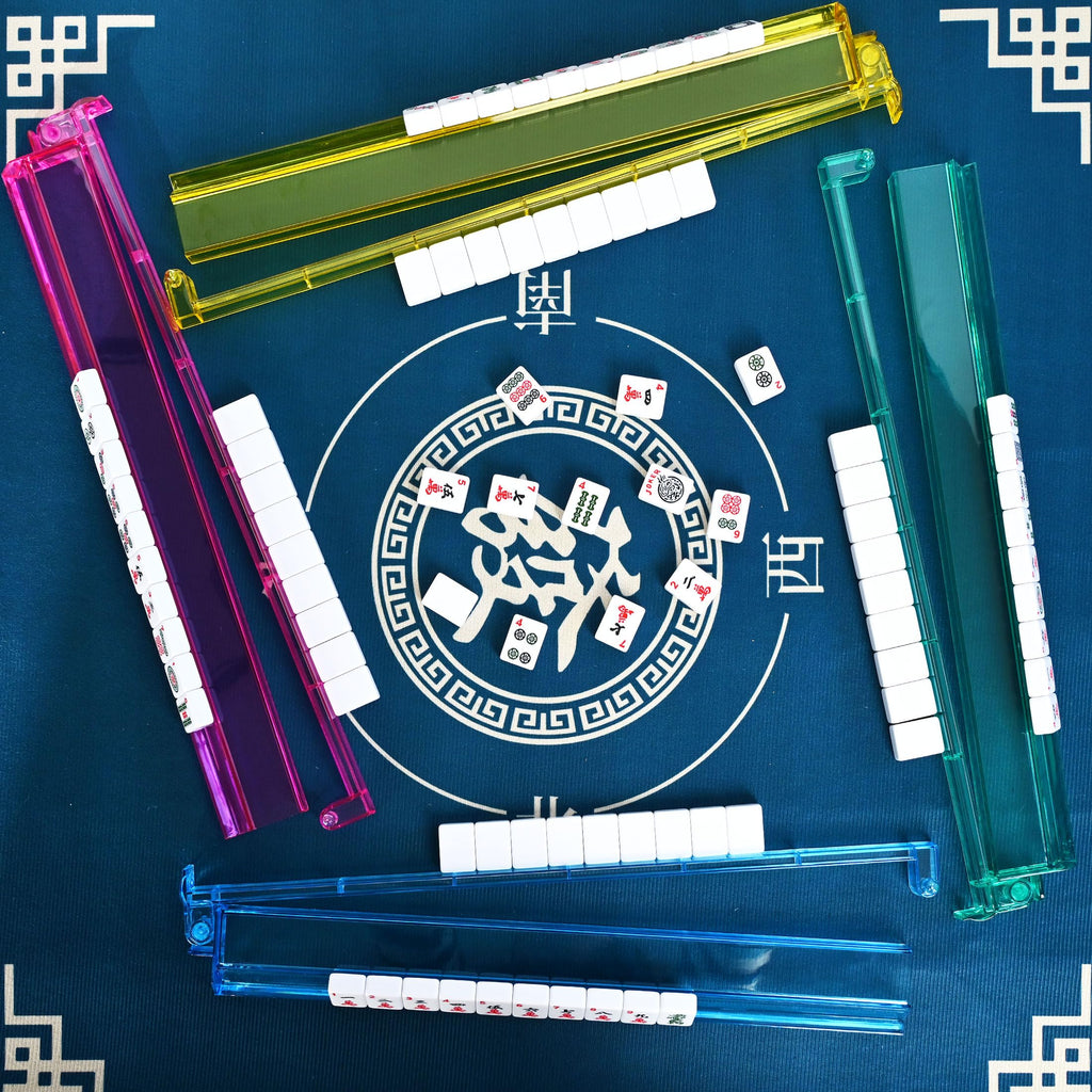 166 Tiles Mahjong Game Set with Blue Carrying Bag V87358