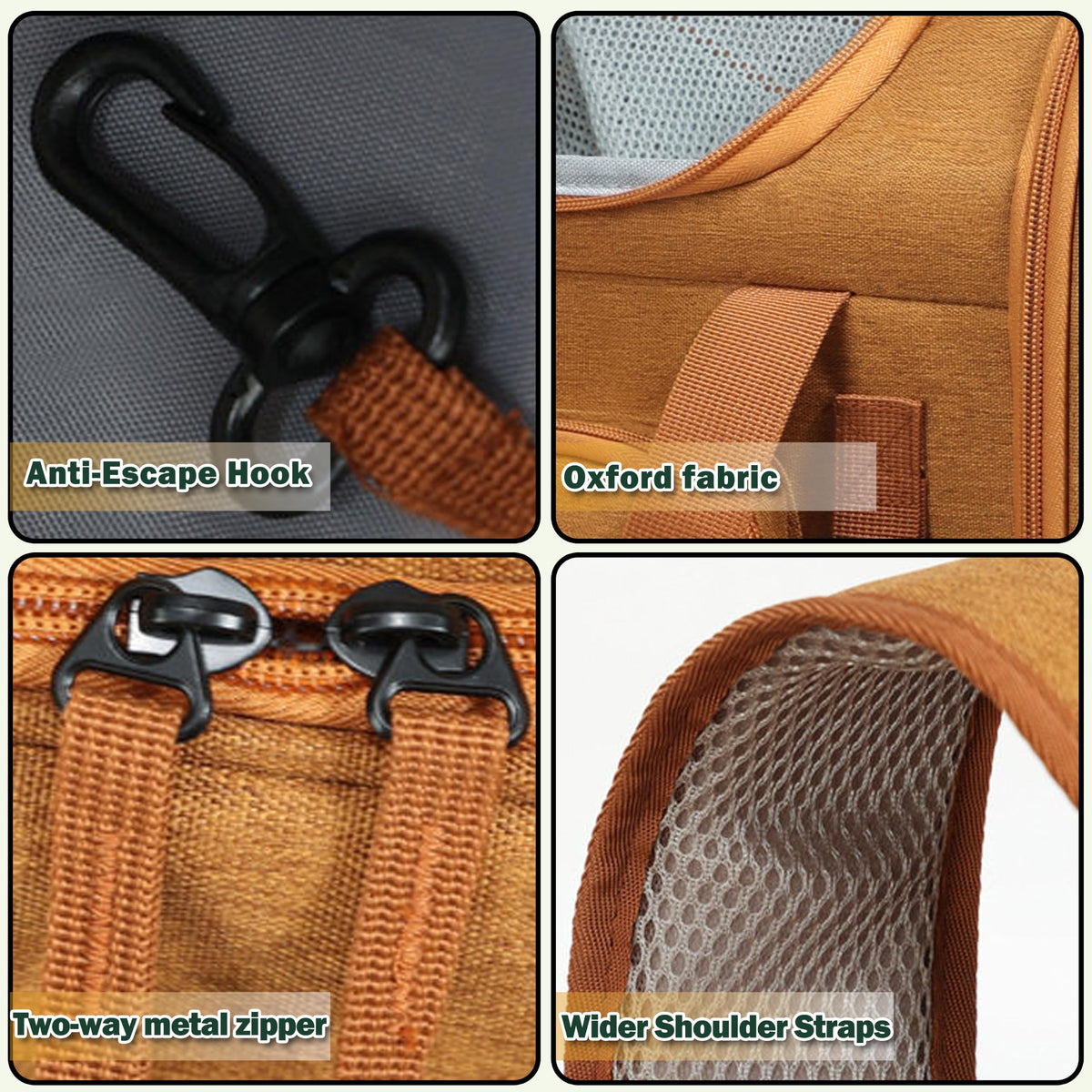 Brown Expandable Cat Backpack K983