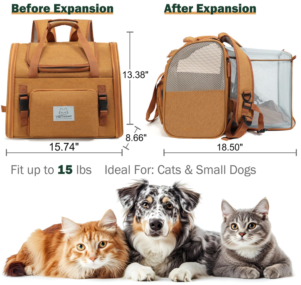 Brown Expandable Cat Backpack K983