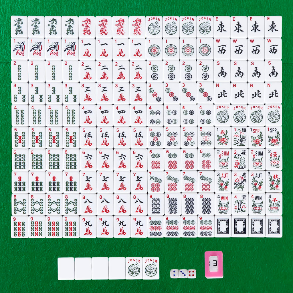 166 Tiles Mah Jongg Set with Soft Velour Bag L41030